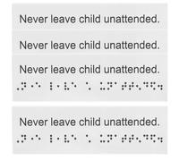 POPETPOP 4pcs Plastic Braille Label Signs Outdoor Board PVC Braille Attention Labels for Visually Impaired Mobility and Daily Living Aids