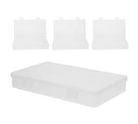 POPETPOP 4pcs Plastic Cash Tray Organizer Box for Coins Bills Money Storage Currency Holder Lid Home Office Use