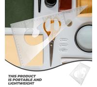 POPETPOP 4pcs Plastic Triangle Ruler Set for Drawing and Geometry Measurement, Multi-functional Set Square Tools for Students and Office Use, Right Angle Drafting Kit