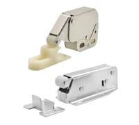 POPETPOP 4pcs Push to Open Cupboard Door Latch Locks, Self-Closing Cabinet Bolt Locks Large and Small Hook Sets, Invisible Rebounding Hardware for Kitchen and Furniture Doors