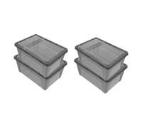 POPETPOP 4pcs Reptile Feeding Box Habitat Enclosure for Small Feed Bin Reptile Containers Creative Feed Bin for Geckos Snails Tarantulas