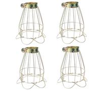 POPETPOP 4pcs Reptile Heat Lamp Cover Scald Mesh Shade for Terrariums Efficient Heat Dissipation Easy Installation Safe Protection for Snakes Lizards and Turtles Gold Wire Design