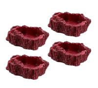 POPETPOP 4pcs Resin Worm Feeder Dish Terrarium Feeding Bowl Non-slip Safe for Pet Use Appearance Reptile Water Dish for Snake and Reptiles