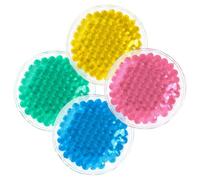 POPETPOP 4pcs Round Gel Ice Packs for Injuries Reusable Portable Cold Compress in Assorted Colours for Kids and Adults, Hot and Cold Therapy for Self-Care Routine and On-the-go Relief