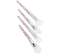 POPETPOP 4pcs Silicone Mask Applicator Brush Set Purple-white Flat, Fan, Spatula, and Tongue-shaped Heads for Face and Eye Masks, Facial Beauty Tool for Skincare Application