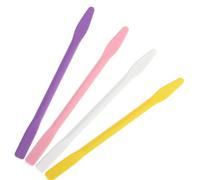 POPETPOP 4pcs Silicone Stir Sticks for Facial Masks, 10cm Reusable Silicone Makeup Stirring Rods for DIY Resin Mixer and Skincare Beauty Tools in White, Yellow, Pink, and Purple
