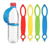 POPETPOP 4pcs Silicone Water Bottle Lanyard Set with Portable Handle Strap for Mineral Water Bottles, Multi-color Carrying Rope for Outdoor Sports, Gym, Hiking and Travel Use