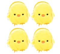 POPETPOP 4pcs Small Yellow Chicken Plush Coin Purses Cartoon Chick Shaped Wallets Animal Plush Money Bags for Easter Decoration and Travel Accessories Random Color