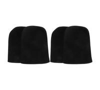 POPETPOP 4pcs Soft Wheelchair Footrest Covers for Seniors, Non-Slip Protective Footrest Pads, Black Cushion Replacement for Wheelchair Leg Rest Accessories