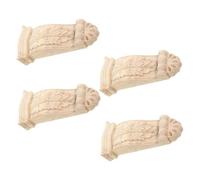 POPETPOP 4pcs Solid Wood Roman Corbels Decorative Carved Wall Decal with Easy Installation and Sturdy European Style Design for Villas and Tabletops