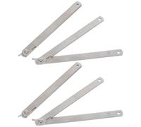 POPETPOP 4pcs Stainless Steel Folding Table Top Hinge Brackets, Heavy Duty Lid Stay Support Rods for Office Desk and Cabinet, Drop Front Lid Stay Hinges for Kitchen and Wardrobe