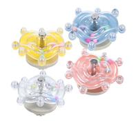 POPETPOP 4Pcs Star Shaped Parrot Spinning Chew with Jingle Bell Sounds for Parakeets and Cockatiels Cage Entertainment and Mental Enrichment