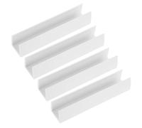POPETPOP 4pcs U Shape Plastic Reinforcement Groove Fittings for Safety Gates and Stair Gates, Convenient No Drilling Installation, White Indoor Use to Keep and Pets Safe
