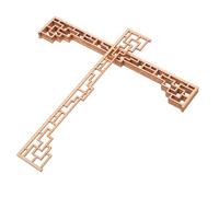 POPETPOP 4pcs Unfinished Miniature Wooden Screen Frames Solid Wood Carved Corner for Dollhouse Decoration DIY Sand Table Scenes Model Building