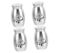POPETPOP 4pcs Urn for Dog Cat Ashes Metal Small Size Easy to Pet Cremation Urn