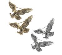 POPETPOP 4pcs Vintage Eagle Lapel Pins for Men and Women Unique Brooches with Classic Patina Finish Decorative Pins for Suits Hats Cardigans Party and Everyday Wear