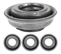 POPETPOP 4pcs Wheel Bearing Pulley for Wheelchair Front Fork and Wheel Bracket, Steel Material with Smooth Steering and Enhanced Maneuverability, Silver Replacement Parts for Wheelchair