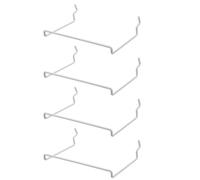 POPETPOP 4pcs White Pegboard Storage Shelf Iron Bracket | Wall Mounted Bracket Set, Metal Shelves and Hooks, Space Saving Setup, Flexible Combination for Desks and Storage