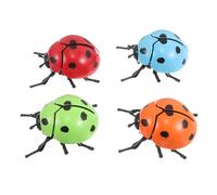 POPETPOP 4pcs Wind-up Ladybird, Realistic Mechanical Beetle Models, Simulation Insect for Party Favors and Educational Play