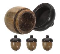 POPETPOP 4pcs Wooden Nut Ornament Acorn Hanging Decor DIY Unfinished Wood Acorns for Crafts Autumn Thanksgiving Day Wood Ornaments for Crafting Jewelry Pendant