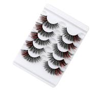 POPETPOP 5 Pairs Cosmetic Eyelashes False Lashes Set Simulation Fuller Look Lash Fan Creation for Club and Parties Professional Artists