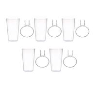 POPETPOP 5 Sets Pegboard Organizer Cups with 8.5cm Diameter Rings and Hooks, Home and Shop Storage Bins for Tools, Wrenches, and Screwdrivers