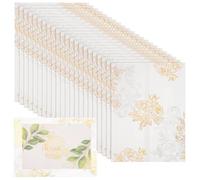 POPETPOP 50 Pcs Vellum Invitation Wraps with Unique Floral Designs for Birthday Parties and Business Events, Sturdy Two-side Offset Paper Invitations Jackets with Versatile Use