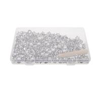 POPETPOP 500pcs round Dome Rivets Studs 10mm Silver Iron Studs with Wooden Awl for DIY Crafts and Leather Clothing Waistbands Straps Enhanced Durability Safe Use