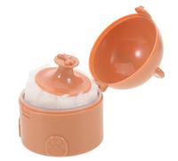 POPETPOP 50g Bear Shaped Talcum Powder Puff Box Plastic Empty Travel Case Double Layer Storage for Boys and Girls Refillable Powder Puff Holder Cases