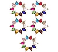 POPETPOP 50pcs 10x14mm Mixed Color Alloy Crystal Water Drop Pendants DIY Necklace Bracelet Hanging Ornaments Handmade Jewelry Parts for Crafting Random Color
