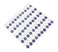 POPETPOP 50pcs Blue Aluminium Alloy Metal Number Tags 1-50 Luggage Id Storage Labels with Key Rings for Travel and Organization