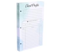 POPETPOP 50pcs Client Profile Cards 21.6x14cm Green Three-hole Punch Client Record Information Sheets for Salon Hairdresser Spa Small Business Data Documentation