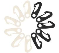 POPETPOP 50pcs Flagpole Snap Hooks Plastic Small S-Hooks Adjustable Tent Line Clips Outdoor Camping Accessories with 25 Black 25 White Hooks for Travel and Garden Use