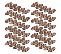 POPETPOP 50pcs Handmade Oval Wooden Tags Rustic Brown Wood Labels for Crafting, Sewing, Clothes, Shoes Decorative DIY Price and Accessory Tags for Home Use