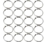 POPETPOP 50pcs Metal Loose Leaf Binder Rings Key Chain Rings with Strong Hold Silver Round Book Binder for Office and School Supplies