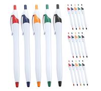 POPETPOP 50PCS Retractable Ballpoint Pens with Wear Resistant Tips Ergonomic Plastic Grip for Comfortable Writing Portable Press Design Multipack for Business Office Student Journaling