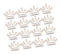 POPETPOP 50pcs Rose Gold Electroplated Crown Shaped Paper Clips, Creative Bookmarks for Office, Party, and Document Organization, Premium Paper Needles for Hand Accounting and School Use