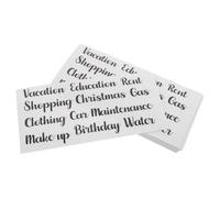 POPETPOP 50pcs Self Adhesive Label Stickers Wallet Binder Labels 3.5x2.5inch Waterproof Efficient Categorization PVC Material Unique Letter Design Stylish Creative Packaging for Saving