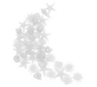 POPETPOP 50pcs White Glow in The Dark Aquarium Stones Resin Pebbles Decorative Rocks for Fish Tank and Flower Arrangements, Not Easy to Fade with Chic Appearance