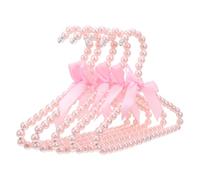 POPETPOP 5pcs 20cm Pink Pearl Hangers with Bow - Decorative Plastic ’s Wardrobe Hangers for Clothes, Boys and Closet Organization