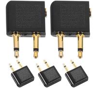 POPETPOP 5pcs Airline Headphone Adapter Audio Jack to Dual Male Plug Connector, Compact and Reliable Construction with Abs and Zinc Alloy Material for Home and Traveling Use