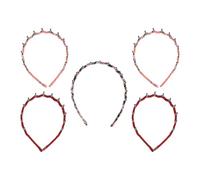 POPETPOP 5pcs Comb Hair Hoop Wavy Leopard Head Hoop Unisex Toothed Headwear Plastic Chiffon Color Fashion Style for Washing Your Face and Applying Makeup Assorted style