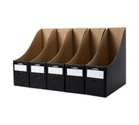 POPETPOP 5pcs Desk File Storage Storage Holders Kraft Paper Desktop File Boxes Stable Space-Saving Simple Bookshelf Design for Classrooms and Letters Papers