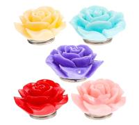 POPETPOP 5pcs Diamond Art Painting Cover Minder Set with Rose Magnetic Holders, Assorted Colors (red, Blue, Pink, Purple, Yellow), Diamond Art Tool Accessories for DIY Craft Random Color