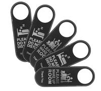 POPETPOP 5pcs Double-sided Leather Door Hanger Sign for Hotel, Do Not Disturb and Please Make up Room Service Door Knob Signs for Guest Privacy and Housekeeping