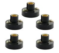 POPETPOP 5pcs E10 Screw Lamp Base Light Socket Holder for Electrical Circuit Experiment and Science Learning, Plastic Material