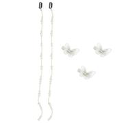 POPETPOP 5pcs Elegant Pearl Chain Hair Extension Clips for Braided Hairstyles, Easy to Operate Iron Butterfly Hair Clips Suitable for Anniversary and Dating