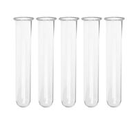 POPETPOP 5pcs Glass Plant Propagation Test Tube Vases round Bottom and Rim, 4.4x1.4 Inch Hydroponic Flower Pot for Cuttings and Plants, Space Saving Design for Homes and Flower