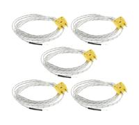 POPETPOP 5pcs K-Type Thermocouple Temperature Probe Sensor 2m Flexible Temperature Sensors for Tm902c Tes1310 Compatible Thermometer Probe Suitable for Industrial and Automotive Use 50 to
