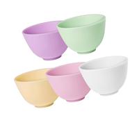 POPETPOP 5pcs Large Silicone Mixing Bowls for DIY Facial Masks and Condiments, Household Non-toxic Beauty Salon Supply Set in Pink, White, Green, Yellow, Purple